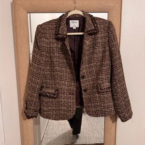 VINTAGE Le Suit Women's Brown Tweed Blazer
